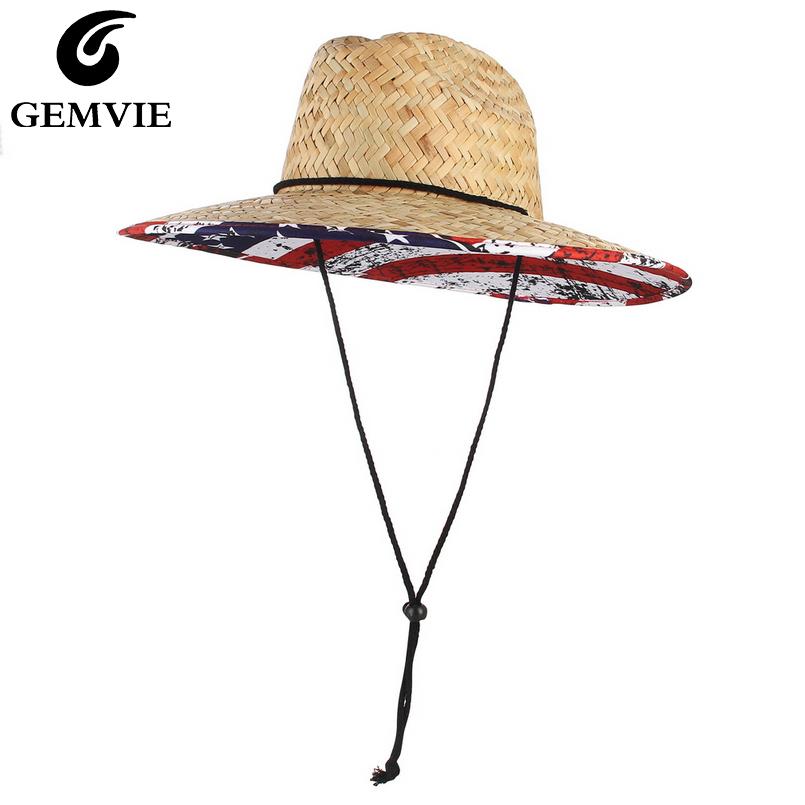 GEMVIE Wide Brim Flag Lifeguard Straw Safari Hat For Men Women Summer Sun Hat with Chin Cord 57-59cm
GEMVIE Wide Brim Flag Lifeguard Straw Safari Hat For Men Women Summer Sun Hat with Chin Cord 57-59cm