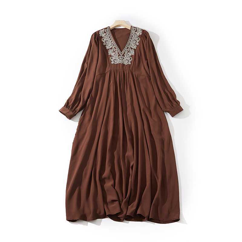 Свободное вышитое платье с длинным рукавом большого размера для женщин one size fits all темно-коричневого
Свободное вышитое платье с длинным рукавом большого размера для женщин one size fits all темно-коричневого