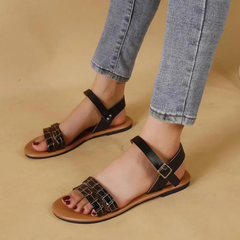Новинка 2024 года, женская обувь, базовые женские сандалии, Лидер продаж, пляжные сандалии, женские клетчатые с узким ремешком и пряжкой, женская обувь на плоской подошве
Новинка 2024 года, женская обувь, базовые женские сандалии, Лидер продаж, пляжные сандалии, женские клетчатые с узким ремешком и пряжкой, женская обувь на плоской подошве