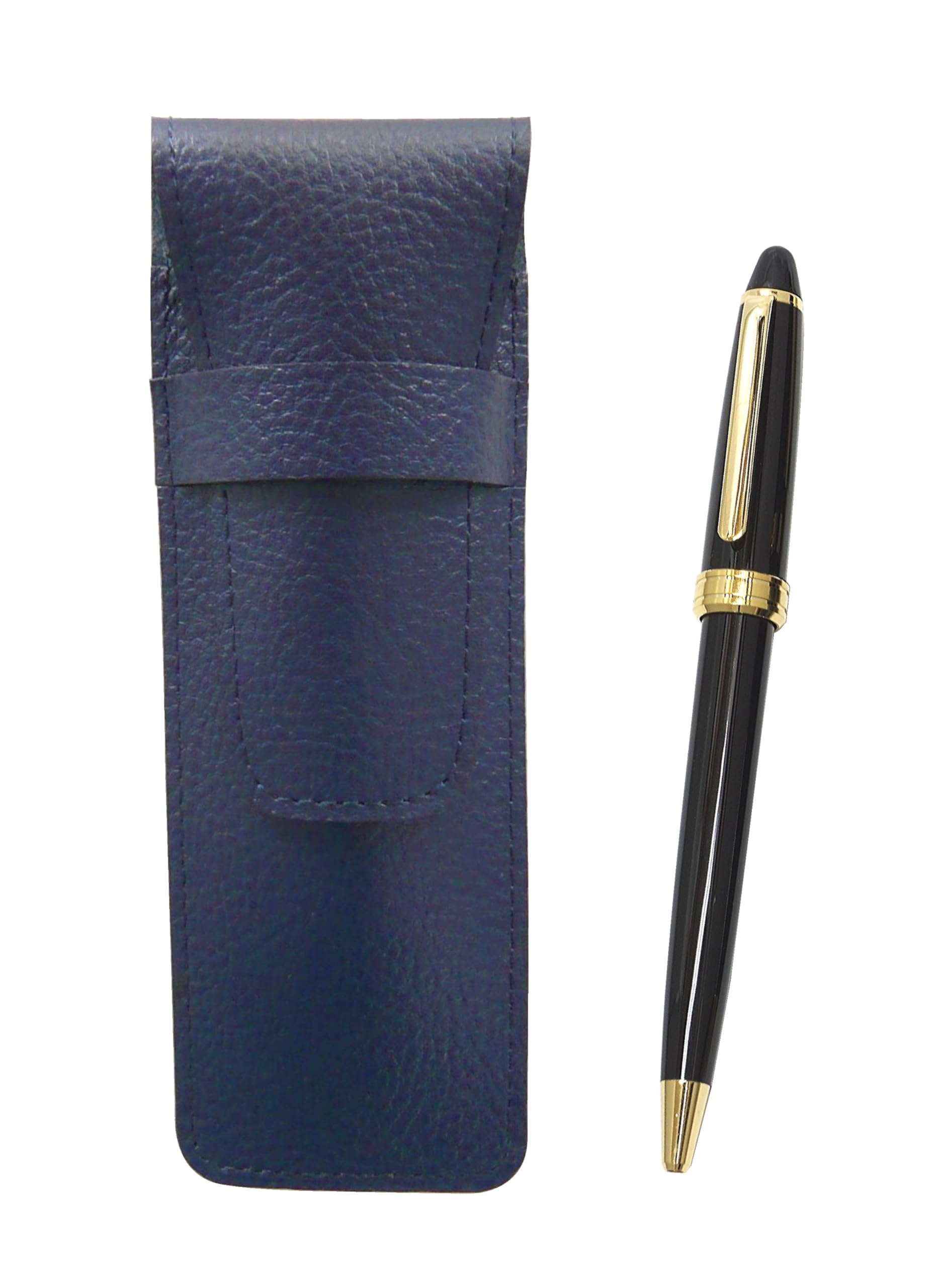 2 Pack Grained Leather Pen Case Blue Neo Ballpoint Pen Set Black D-600 SASL-600B-B-2 
2 Pack Grained Leather Pen Case Blue Neo Ballpoint Pen Set Black D-600 SASL-600B-B-2