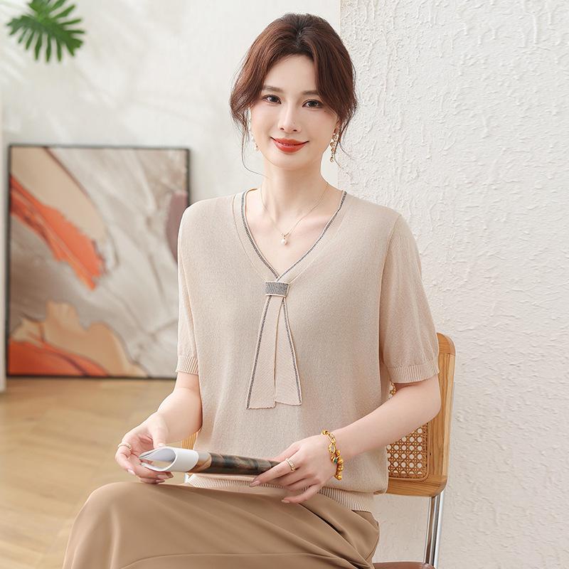 Mom s Summer 2026 Ice Silk Knit Sweater: Stylish Base Layer for Middle-Aged Women XL (105-120 lbs)
Mom s Summer 2026 Ice Silk Knit Sweater: Stylish Base Layer for Middle-Aged Women XL (105-120 lbs)