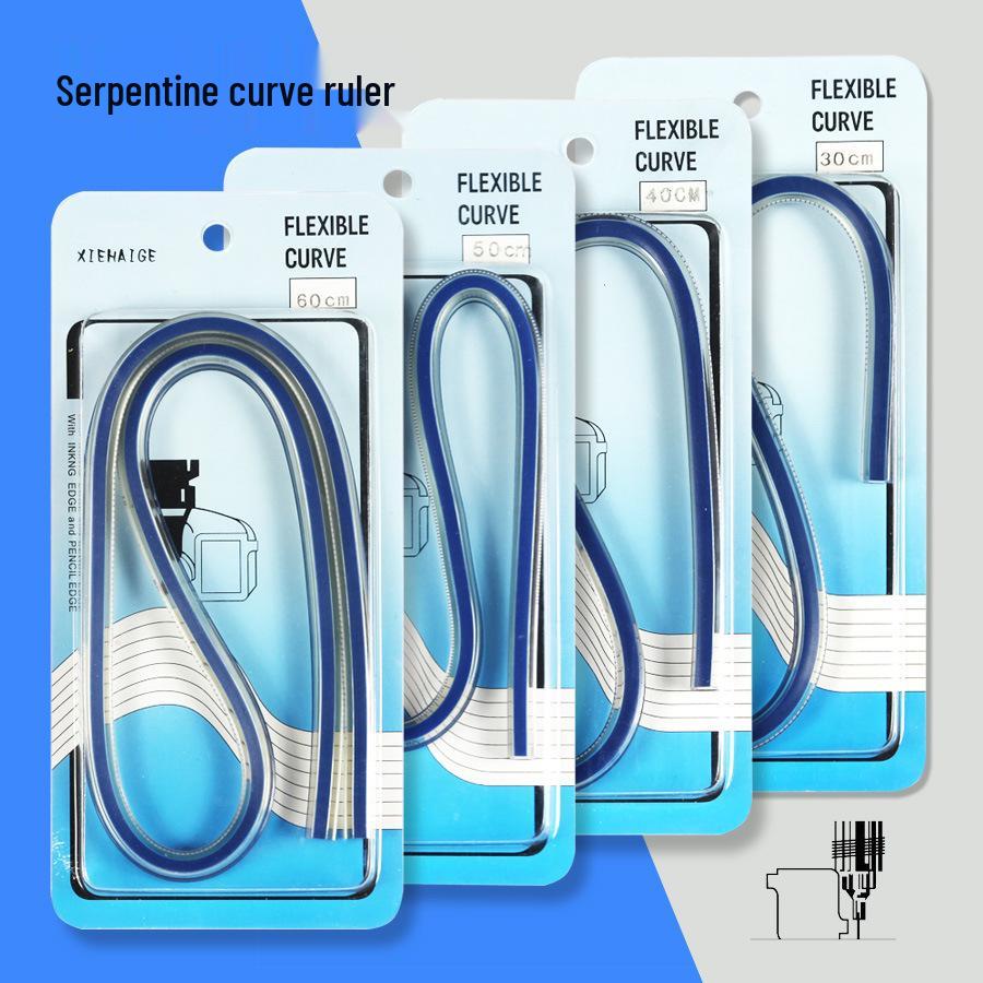 Snake-Shaped Curve Ruler for Art & Design, Pattern Making, Bending & Shaping, 30/40/50/60cm Bulk 30cm
Snake-Shaped Curve Ruler for Art & Design, Pattern Making, Bending & Shaping, 30/40/50/60cm Bulk 30cm