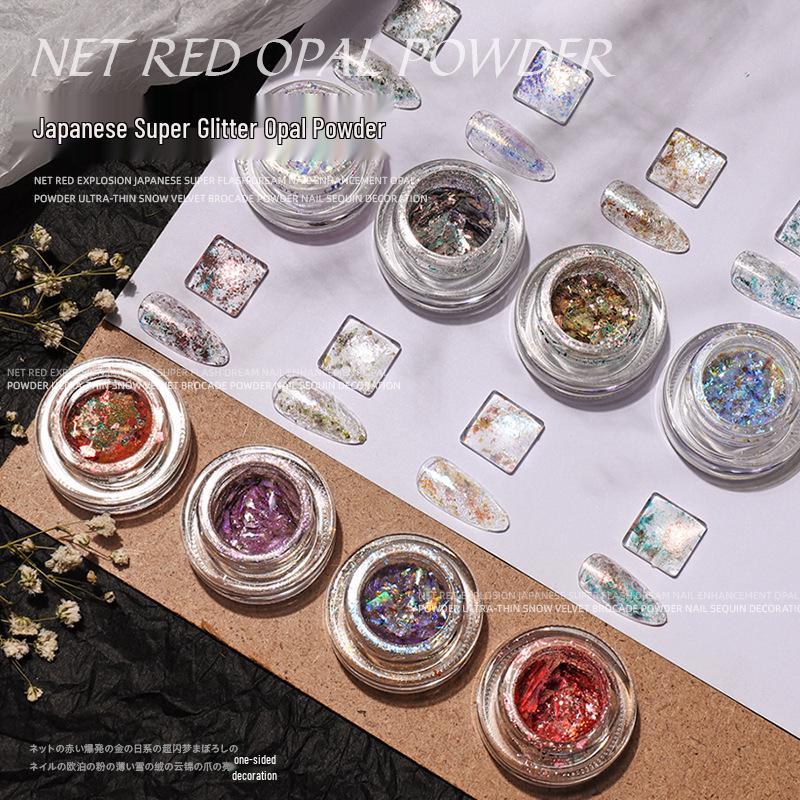 Aurora Iridescent Nail Art Glitter: Opal, Ice, Transparent Brocade, Ombre, Gradient, Laser Effect.
Aurora Iridescent Nail Art Glitter: Opal, Ice, Transparent Brocade, Ombre, Gradient, Laser Effect.