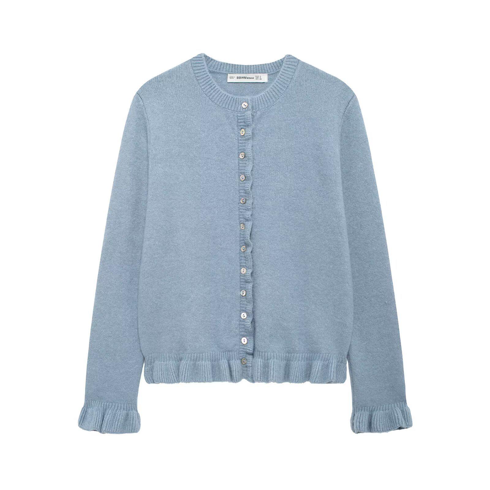 Европейский и американский 2025ZA Женский вязаный кардиган с оборками и круглым вырезом - Новый модный многослойный дизайн Medium синий
Европейский и американский 2025ZA Женский вязаный кардиган с оборками и круглым вырезом - Новый модный многослойный дизайн Medium синий