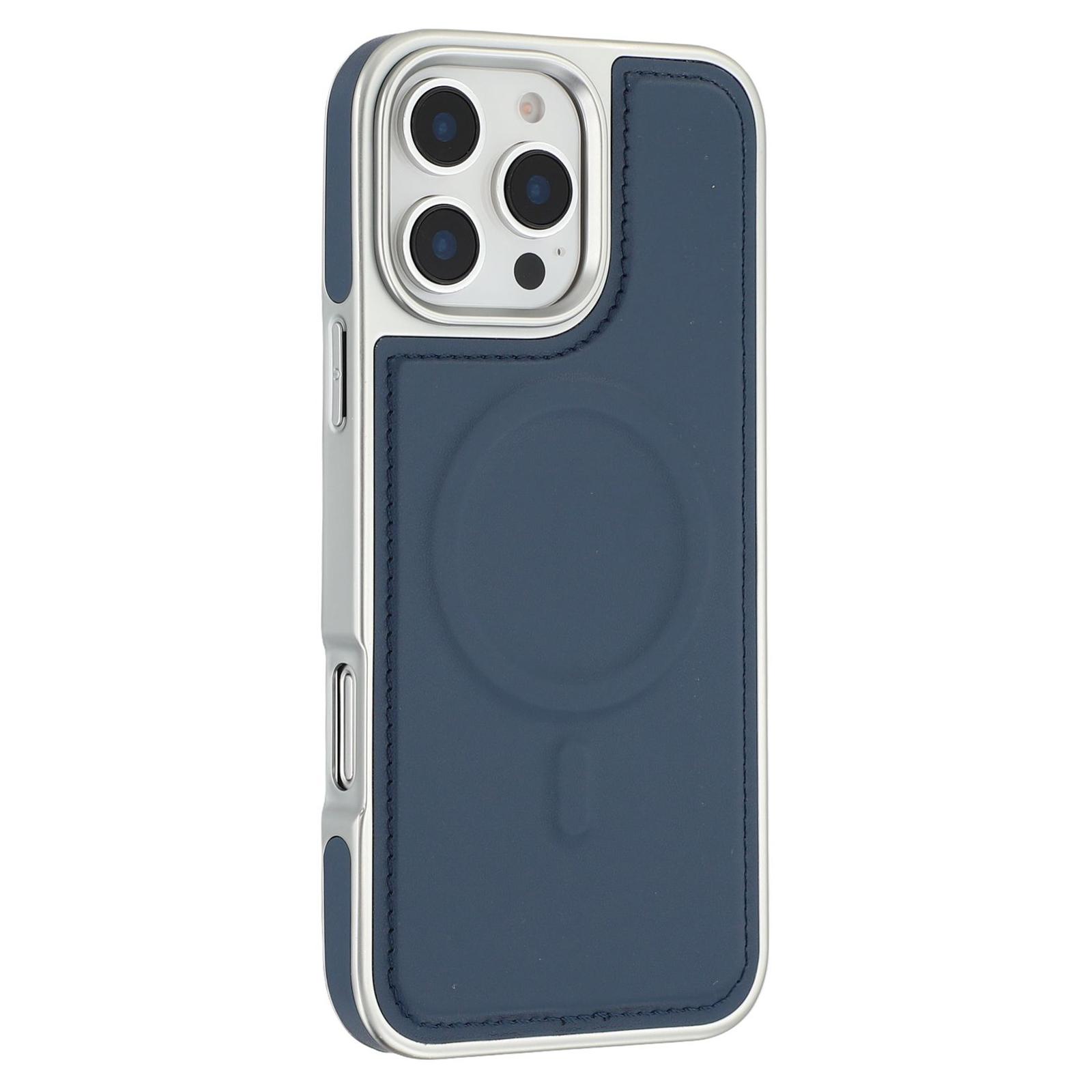 For iPhone 16 Pro Max Case Compatible with MagSafe Electroplating Edge PU+TPU+PC Phone Back Cover Dark Blue
For iPhone 16 Pro Max Case Compatible with MagSafe Electroplating Edge PU+TPU+PC Phone Back Cover Dark Blue