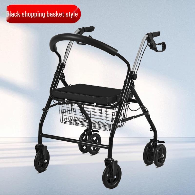Elderly Mobility Cart: Pushable, Sit-able, Four-Wheeled Shopping Basket with Seat
Elderly Mobility Cart: Pushable, Sit-able, Four-Wheeled Shopping Basket with Seat