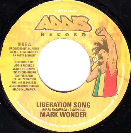 7-дюймовая пластинка MARK WONDER - Liberation Song ADDIS017 Addis Records 2002 Ямайка Регги, Ска и Даб Б/у
7-дюймовая пластинка MARK WONDER - Liberation Song ADDIS017 Addis Records 2002 Ямайка Регги, Ска и Даб Б/у