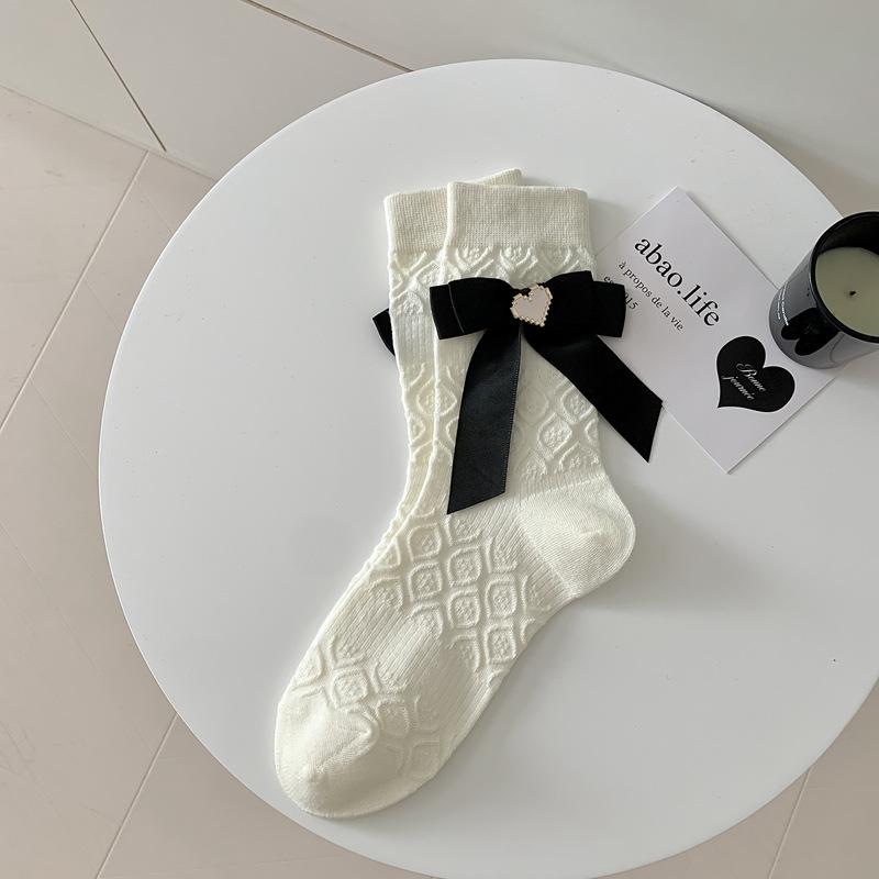 24Lolita Socks Women S Love Jewelry Handmade Bow Tube Socks Spring And Summer Black And White Stacking Socks One size fits all молоко, білий колір
24Lolita Socks Women S Love Jewelry Handmade Bow Tube Socks Spring And Summer Black And White Stacking Socks One size fits all молоко, білий колір