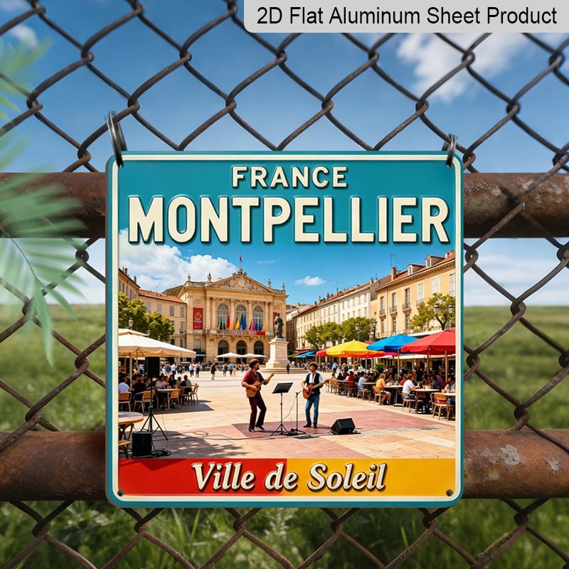 2D Flat - 1pc, Vintage Metal Aluminum Decorative Sign, Montpellier, Outdoor Retro Wall Decor, Home Decoration Suitable for Garage, Porch, Garden 20*20cm
2D Flat - 1pc, Vintage Metal Aluminum Decorative Sign, Montpellier, Outdoor Retro Wall Decor, Home Decoration Suitable for Garage, Porch, Garden 20*20cm
