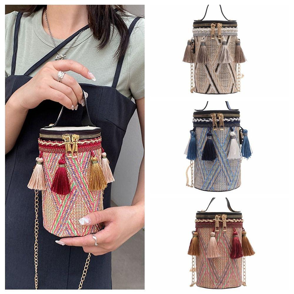 Tassel Tassel Crossbody Bag Large Capacity Weave Bucket Bag Ethnic Style Shoulder Bag Outdoor червоний
Tassel Tassel Crossbody Bag Large Capacity Weave Bucket Bag Ethnic Style Shoulder Bag Outdoor червоний