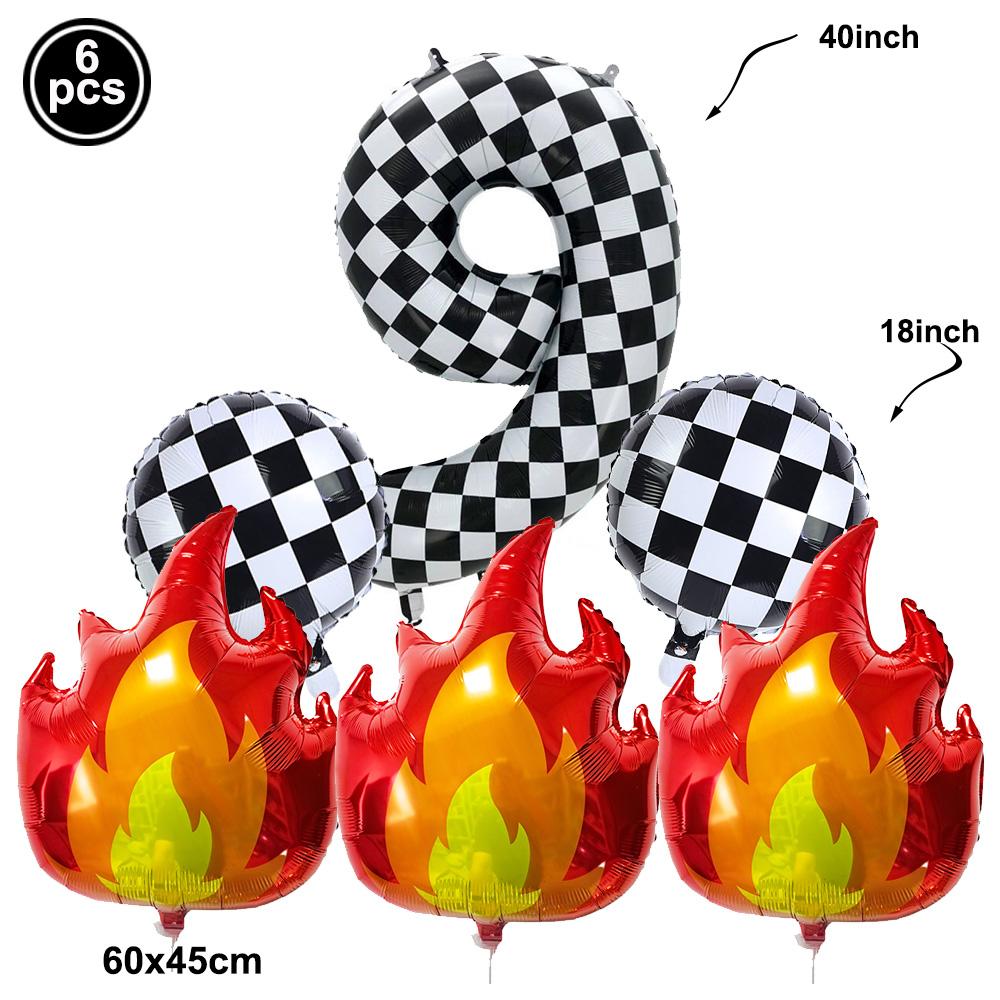 6Pcs Large Black White Checkered Number Balloon Racing Fire Flame Balloons Boys Racing Themed Party birthday Decoration Supply As Shown
6Pcs Large Black White Checkered Number Balloon Racing Fire Flame Balloons Boys Racing Themed Party birthday Decoration Supply As Shown