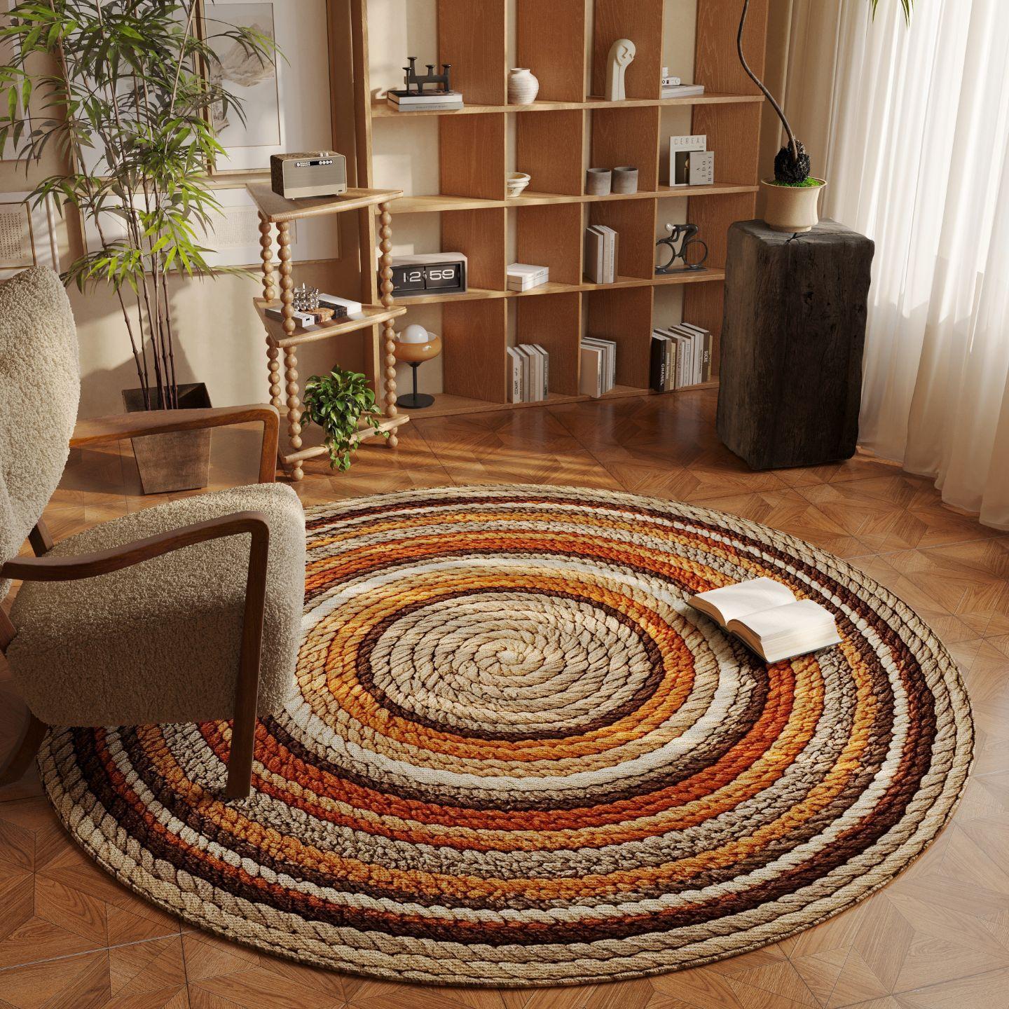 Swivel Chair Floor Mat Retro Ethnic Style High-end Sofa Coffee Table Mat Light Luxury Round Cloakroom Dirt-resistant Living Room Carpet 80 * 80CM
Swivel Chair Floor Mat Retro Ethnic Style High-end Sofa Coffee Table Mat Light Luxury Round Cloakroom Dirt-resistant Living Room Carpet 80 * 80CM