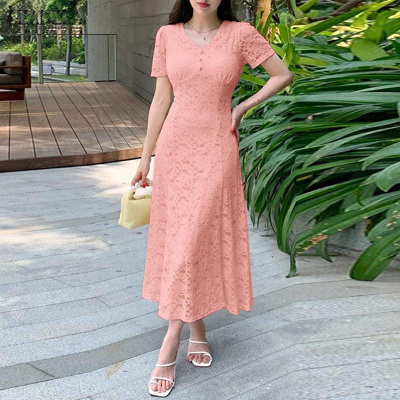 ZANZEA Women Casual V-Neck Short Sleeve Elegant Patchwork Lace Dress 5XL рожевий
ZANZEA Women Casual V-Neck Short Sleeve Elegant Patchwork Lace Dress 5XL рожевий
