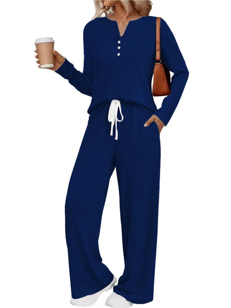Women s Long Sleeve V-Neck Top and Wide Leg Pants Lounge Set with Drawstring Waist XXL темно-синього кольору
Women s Long Sleeve V-Neck Top and Wide Leg Pants Lounge Set with Drawstring Waist XXL темно-синього кольору