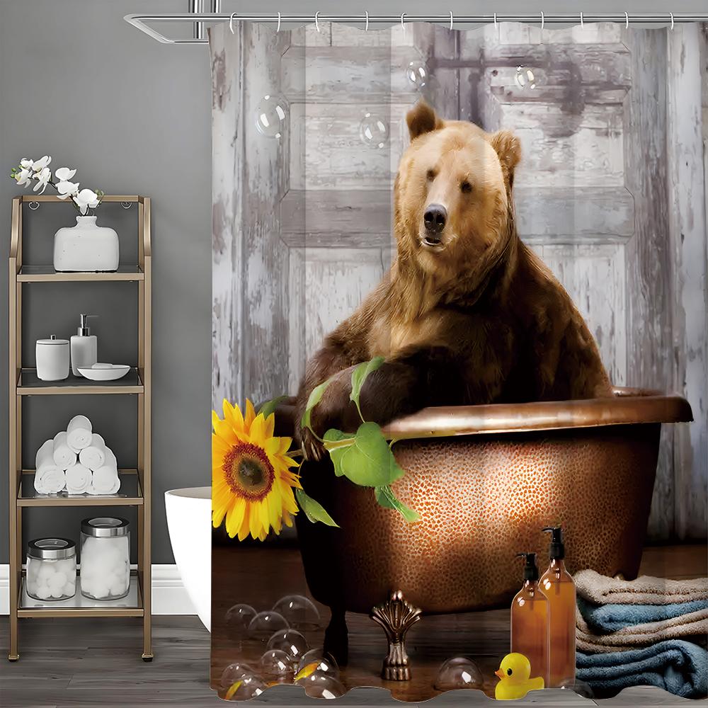 Коричневый медведь Ванна Подсолнух Шторка для душа, Декоративная шторка для душа для ванной, Водонепроницаемая шторка для душа с крючками 90*180cm
Коричневый медведь Ванна Подсолнух Шторка для душа, Декоративная шторка для душа для ванной, Водонепроницаемая шторка для душа с крючками 90*180cm