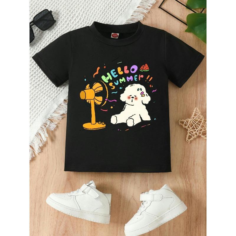 European sizes Hello Summer! A Puppy Design with a Fan Motif. This Girls T-Shirt Features Short Sleeves And a Round Neck, Comes in Black And White 98cm чёрный
European sizes Hello Summer! A Puppy Design with a Fan Motif. This Girls T-Shirt Features Short Sleeves And a Round Neck, Comes in Black And White 98cm чёрный