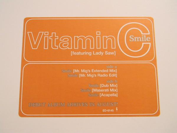 12-дюймовая пластинка VITAMIN C, LADY SAW - Smile ED6145 Elektra 1998 США Танцевальная и электронная Б/У
12-дюймовая пластинка VITAMIN C, LADY SAW - Smile ED6145 Elektra 1998 США Танцевальная и электронная Б/У