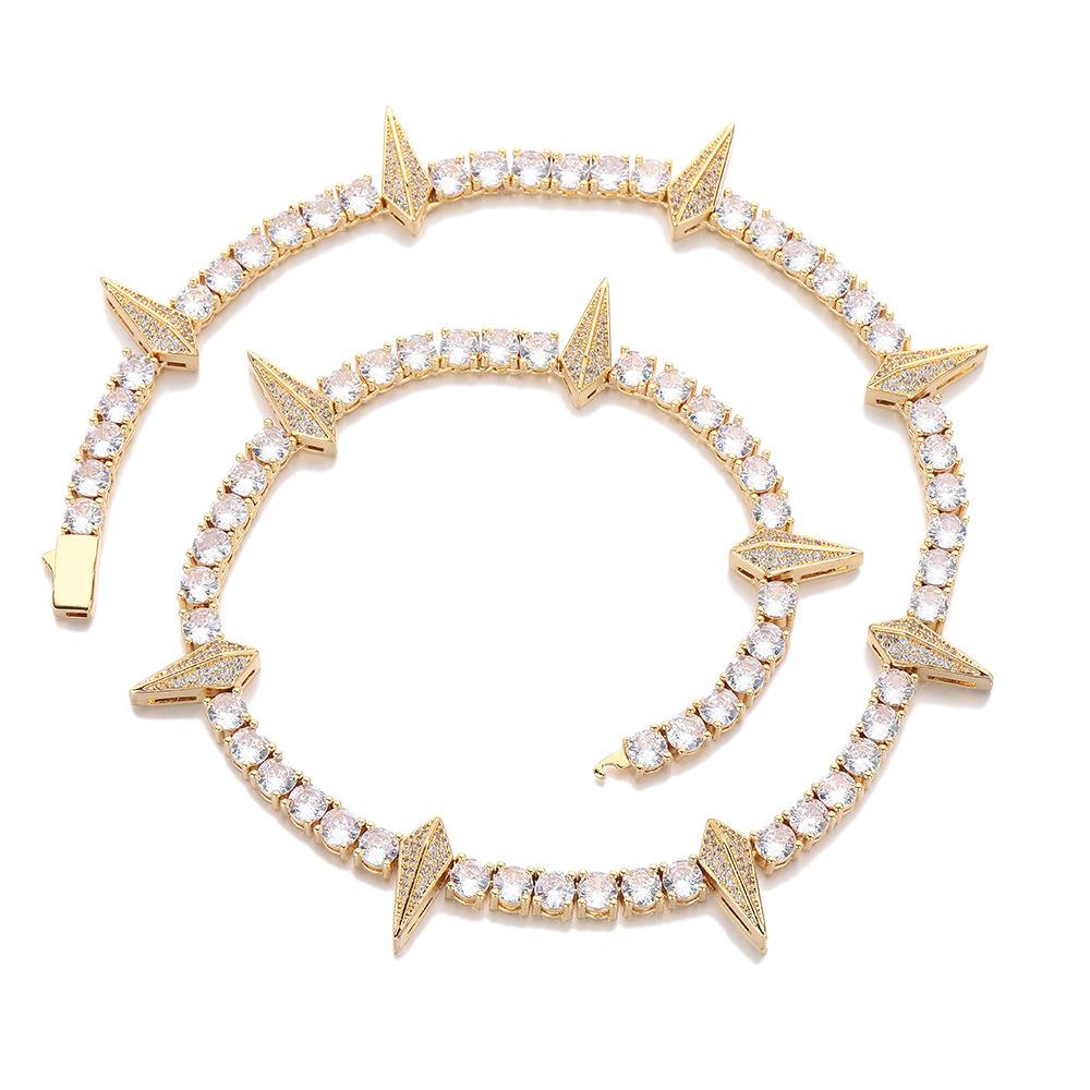 Hip Hop Black Panther Same Wolf Fang Necklace Trendy Men s 1mm Tennis Chain Zircon Spike Necklace Accessories bracelet 7inch (length about 18cm)
Hip Hop Black Panther Same Wolf Fang Necklace Trendy Men s 1mm Tennis Chain Zircon Spike Necklace Accessories bracelet 7inch (length about 18cm)