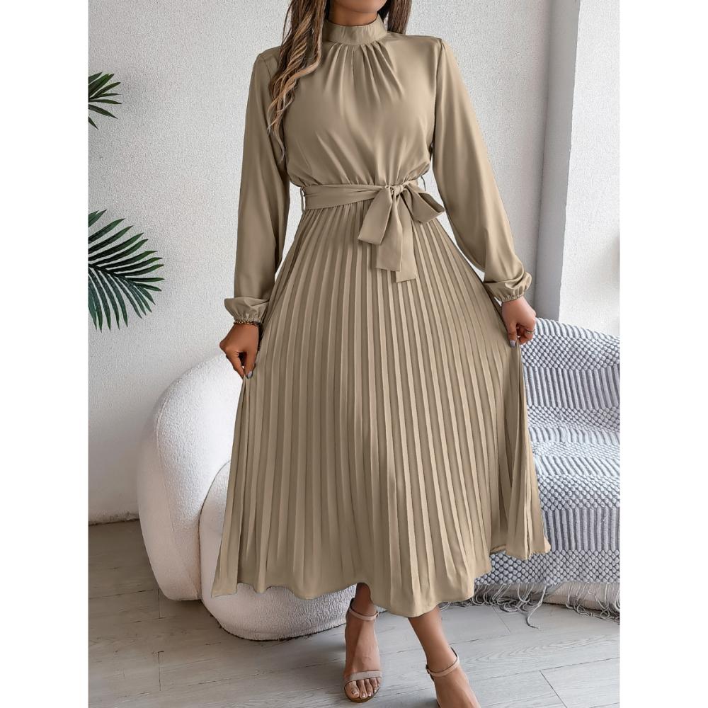 Элегантное платье осень-зима с воротником-стойкой, длинными рукавами и плиссированной юбкой на талии XL абрикосовый
Элегантное платье осень-зима с воротником-стойкой, длинными рукавами и плиссированной юбкой на талии XL абрикосовый