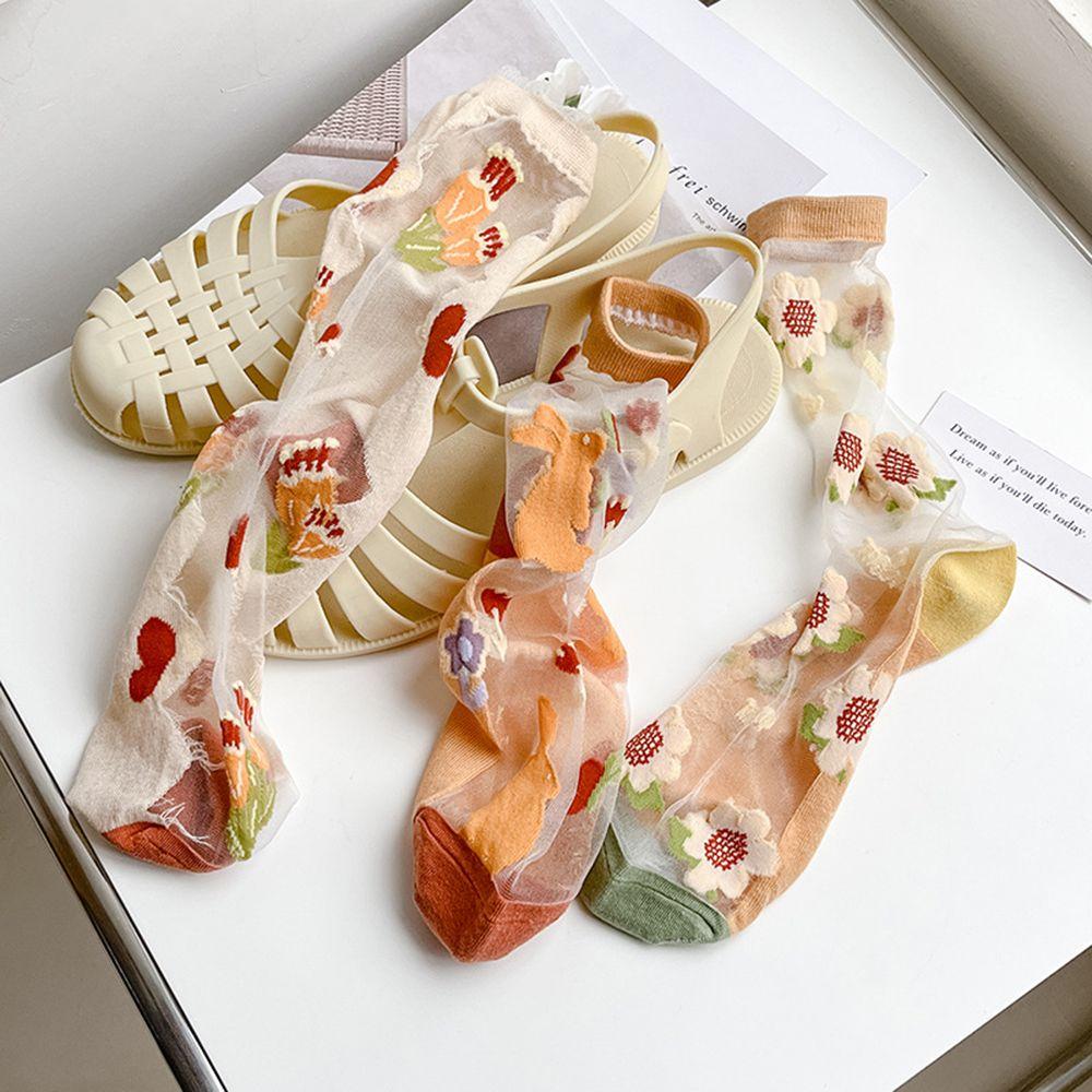 Summer Nylon Lovely Sweet Middle Tube Socks Flower Socks Female Hosiery Glass Silk Socks C
Summer Nylon Lovely Sweet Middle Tube Socks Flower Socks Female Hosiery Glass Silk Socks C