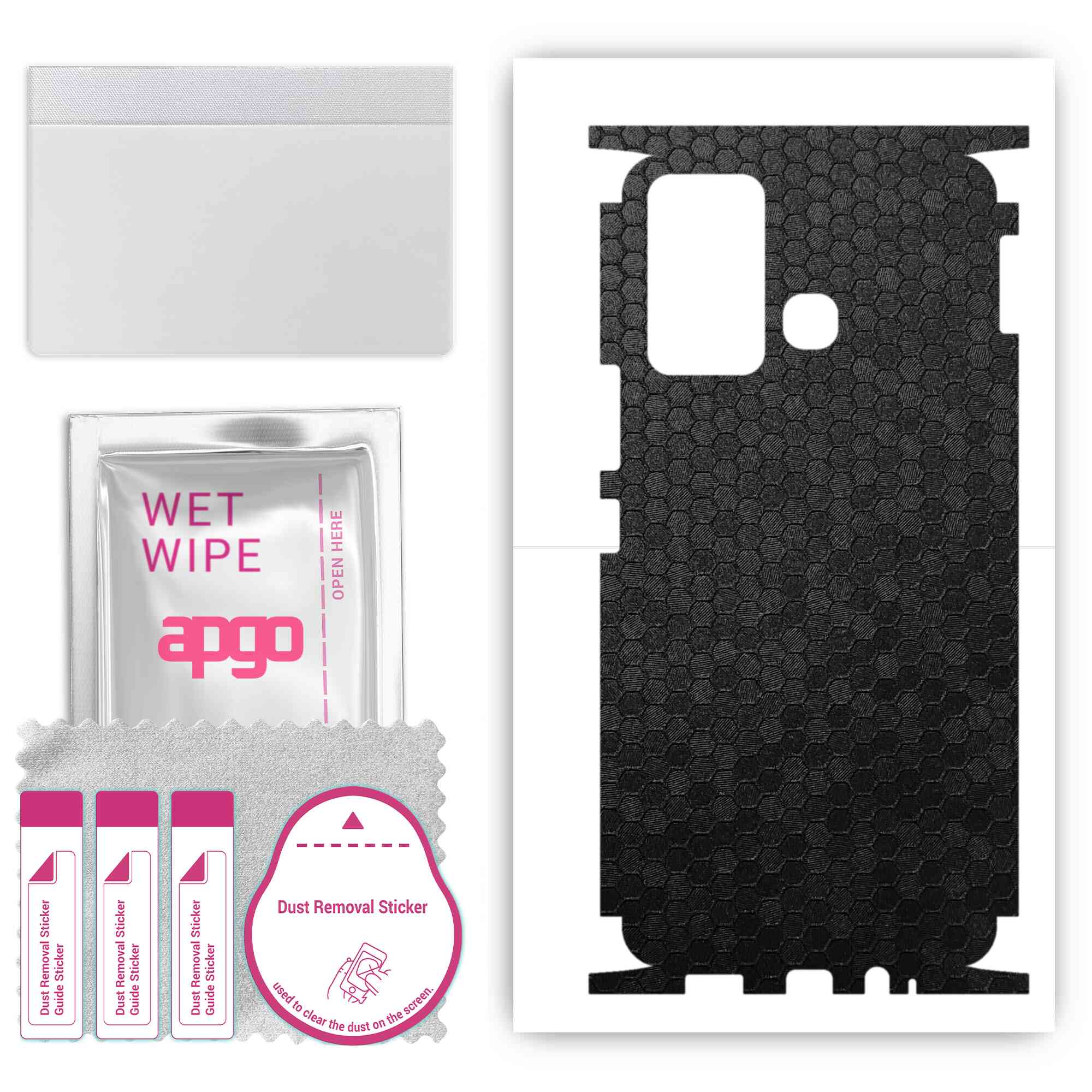 apgo Protective Skin Sticker for the back+sides compatible with Infinix Hot 12 Play, Full Wrap Film, Foil, Vinyl - Pattern Black Honeycomb
apgo Protective Skin Sticker for the back+sides compatible with Infinix Hot 12 Play, Full Wrap Film, Foil, Vinyl - Pattern Black Honeycomb