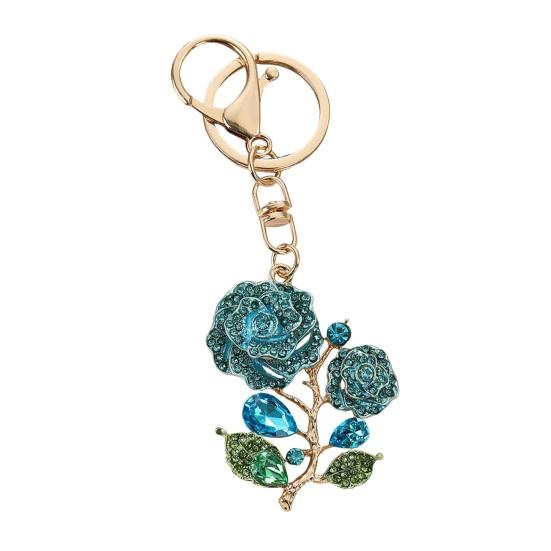 Bling Rose Keychain for Women Rhinestone Flower Keyring Accessory Sparkling Bag Charm for Purse Handbag синій
Bling Rose Keychain for Women Rhinestone Flower Keyring Accessory Sparkling Bag Charm for Purse Handbag синій