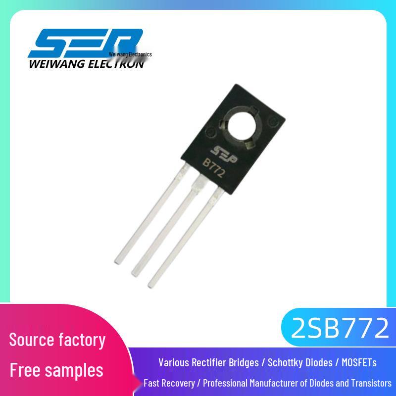 SEP 2SB772 B772 TO-126 PNP Bipolar Transistor, 3000mA 40V, Through-Hole.
SEP 2SB772 B772 TO-126 PNP Bipolar Transistor, 3000mA 40V, Through-Hole.