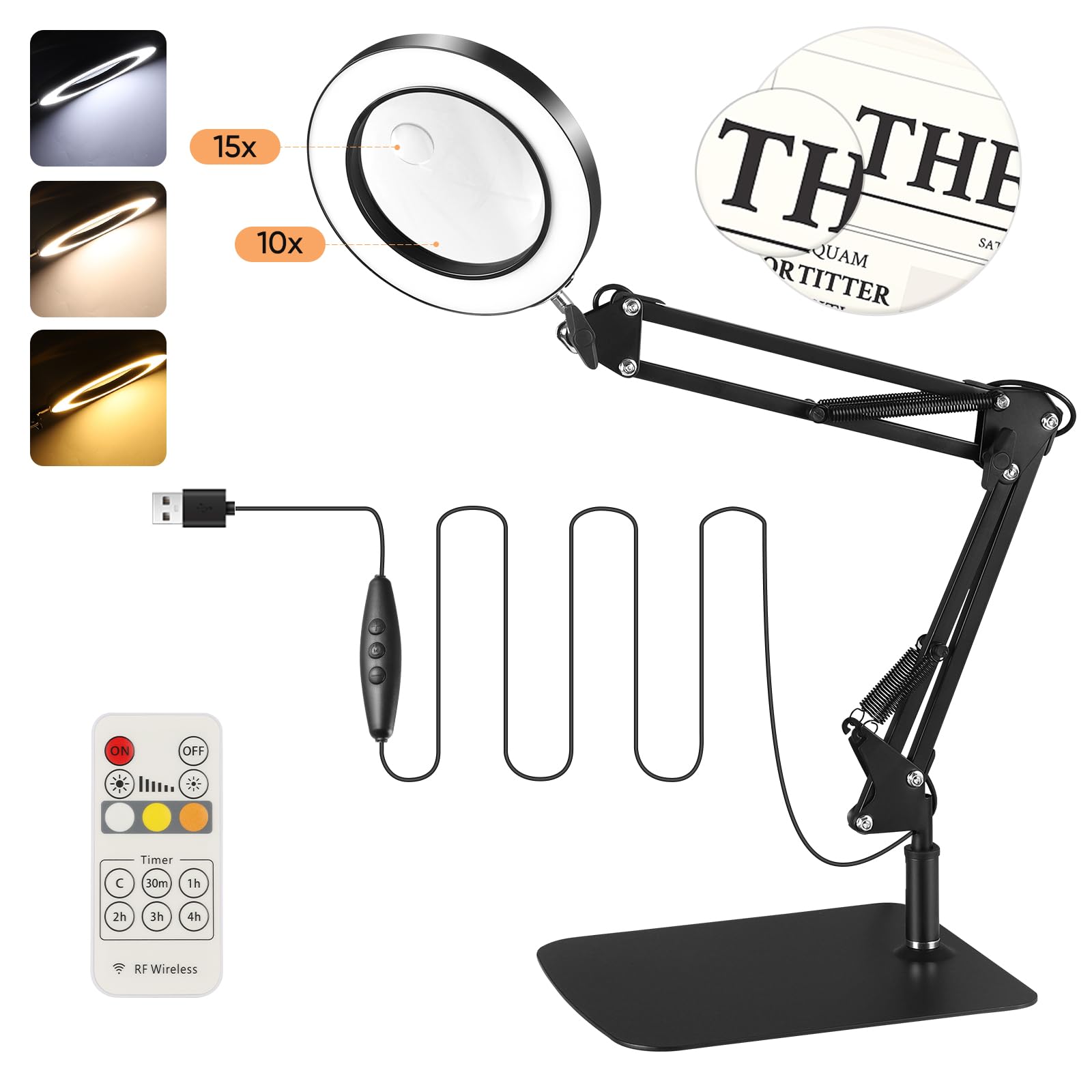 in Magnifying Glass Stand Magnifier with Light LED Magnifier Stand Magnification Magnifier with Remote Control Foldable Angle Adjustable 10 Levels of чорний
in Magnifying Glass Stand Magnifier with Light LED Magnifier Stand Magnification Magnifier with Remote Control Foldable Angle Adjustable 10 Levels of чорний