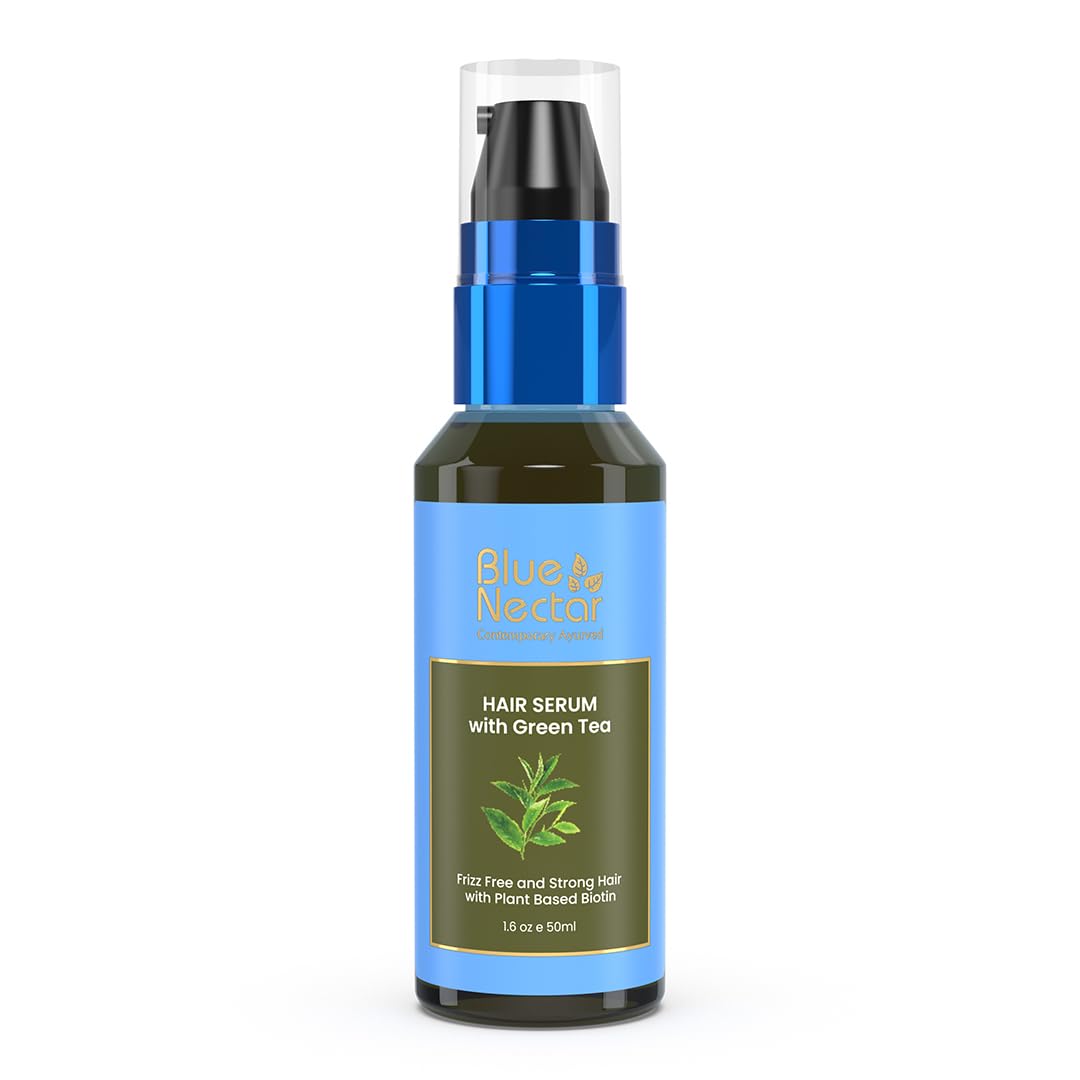 Blue Nectar Green Tea Hair Serum for Frizzy & Damaged Hair | Plant Based Biotin Hair Growth Serum for Women & Men (12 Herbs, 50ml)
Blue Nectar Green Tea Hair Serum for Frizzy & Damaged Hair | Plant Based Biotin Hair Growth Serum for Women & Men (12 Herbs, 50ml)