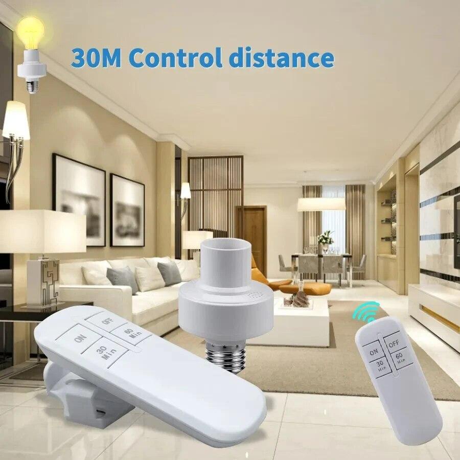 Smart Timer Switch Wireless Remote Control E27 15m Range Lamp Holder 110V~ 220V ON Off Light Bulb Base Socket Intelligent
Smart Timer Switch Wireless Remote Control E27 15m Range Lamp Holder 110V~ 220V ON Off Light Bulb Base Socket Intelligent