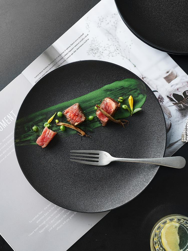 Japanese Restaurant Cutlery Black Frosted Steak Plate Dinner Cooking Dishes Kitchen Utensils Porcelain Round Salad Dessert Plate
Japanese Restaurant Cutlery Black Frosted Steak Plate Dinner Cooking Dishes Kitchen Utensils Porcelain Round Salad Dessert Plate