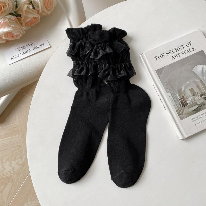 Lolita Double Ruffle Socks Ladies Stack Socks Ins College Style Bubble Sweet Women S Socks one size fits all чорний
Lolita Double Ruffle Socks Ladies Stack Socks Ins College Style Bubble Sweet Women S Socks one size fits all чорний