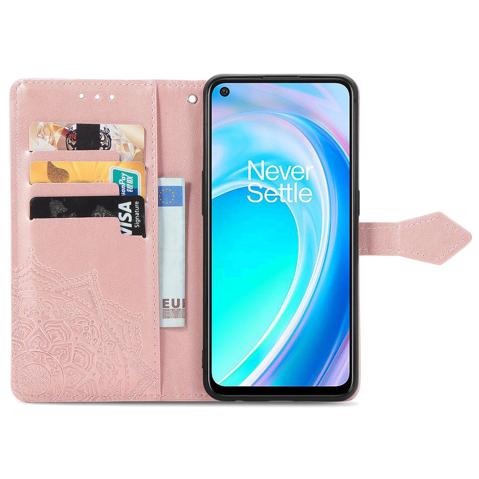 For OnePlus Nord CE 2 Lite 5G Embossed Mandala Pattern PU Leather Cover Magnetic Clasp Phone Stand Wallet Case with Strap Rose Gold
For OnePlus Nord CE 2 Lite 5G Embossed Mandala Pattern PU Leather Cover Magnetic Clasp Phone Stand Wallet Case with Strap Rose Gold