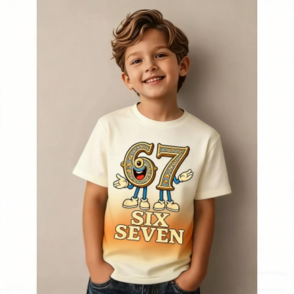 Summer Cartoon 67 Six Seven Gradient Color Print Kids T-Shirts Summer Street Short-Sleeve Outdoor Casual Tops for Boy and Girl s Tees Top 100
Summer Cartoon 67 Six Seven Gradient Color Print Kids T-Shirts Summer Street Short-Sleeve Outdoor Casual Tops for Boy and Girl s Tees Top 100