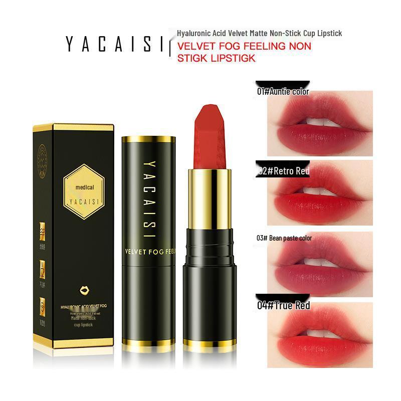 Non-Stick Velvet Matte True Red Lipstick with Hyaluronic Acid - Long-Lasting, Whitening Formula 3.5g
Non-Stick Velvet Matte True Red Lipstick with Hyaluronic Acid - Long-Lasting, Whitening Formula 3.5g