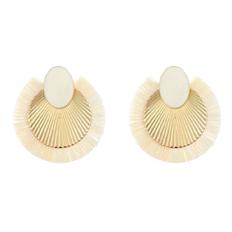 Bohemian Fan Earrings Featuring Raffia Detailing Dangle Earrings Fashion Ear Jewelry Delicate Alloy Fan Earrings белый
Bohemian Fan Earrings Featuring Raffia Detailing Dangle Earrings Fashion Ear Jewelry Delicate Alloy Fan Earrings белый