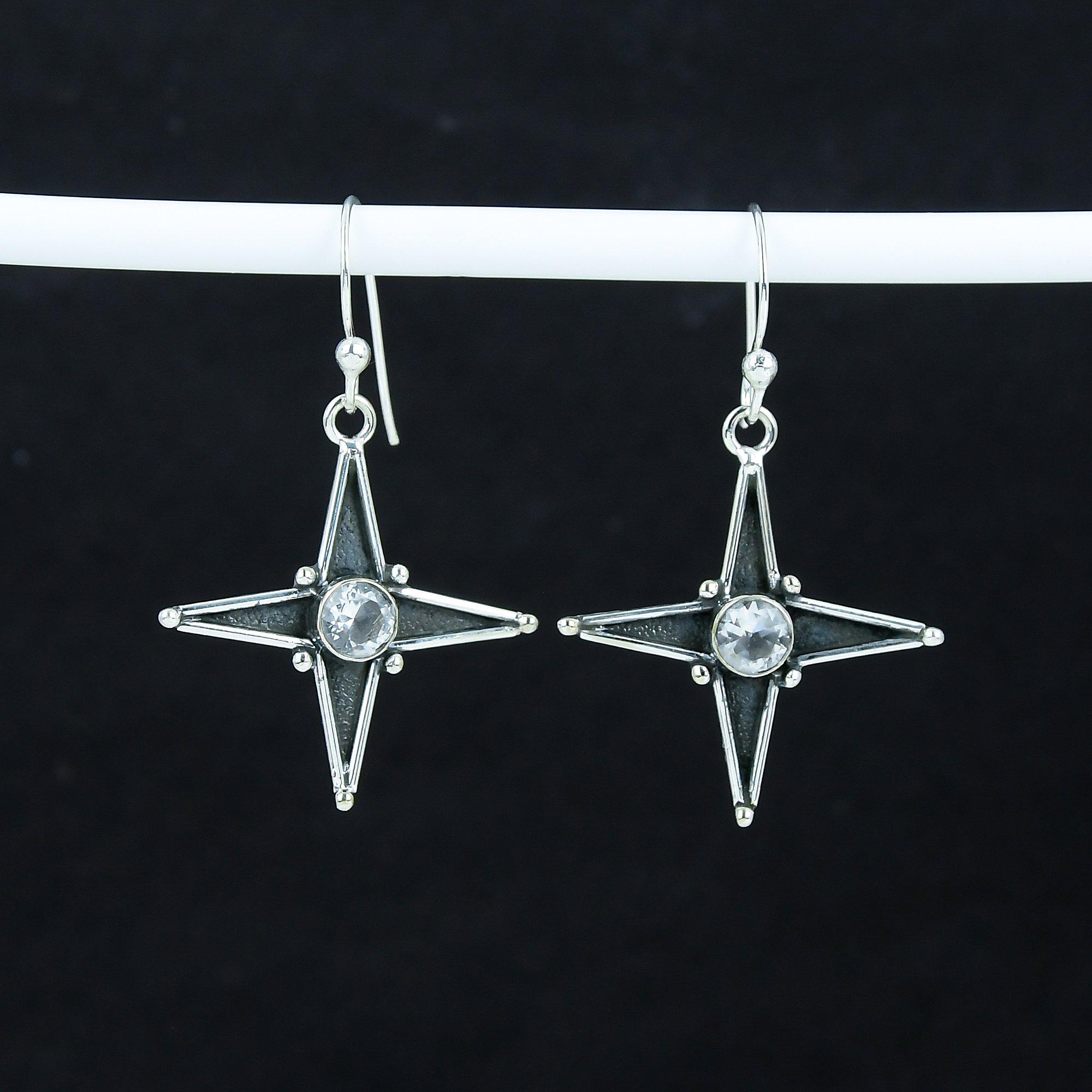 Dainty White Topaz Gemstone Star Shape Earrings, 925 Sterling Silver Earring, Handmade Boho Silver Jewelry Dangle Earrings, Gift For Her 1.77 білий
Dainty White Topaz Gemstone Star Shape Earrings, 925 Sterling Silver Earring, Handmade Boho Silver Jewelry Dangle Earrings, Gift For Her 1.77 білий