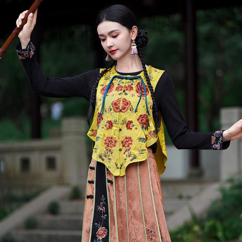 Women s Retro Chinese Embroidered Sleeveless Vest - Ethnic Style Cardigan Top L чорний
Women s Retro Chinese Embroidered Sleeveless Vest - Ethnic Style Cardigan Top L чорний