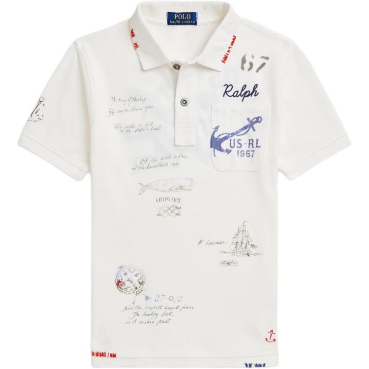 Polo Ralph Lauren Рубашка поло Морской стиль Вышитый воротник поло Пуговица Короткий рукав Детские топы Белый CWPOKNIY8021374-100 S
Polo Ralph Lauren Рубашка поло Морской стиль Вышитый воротник поло Пуговица Короткий рукав Детские топы Белый CWPOKNIY8021374-100 S