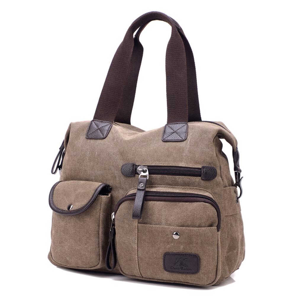 Женская модная сумка из хлопкового холста, женская сумка большой вместимости, длина 36 см, ширина 13 см, высота 29 см кофейный