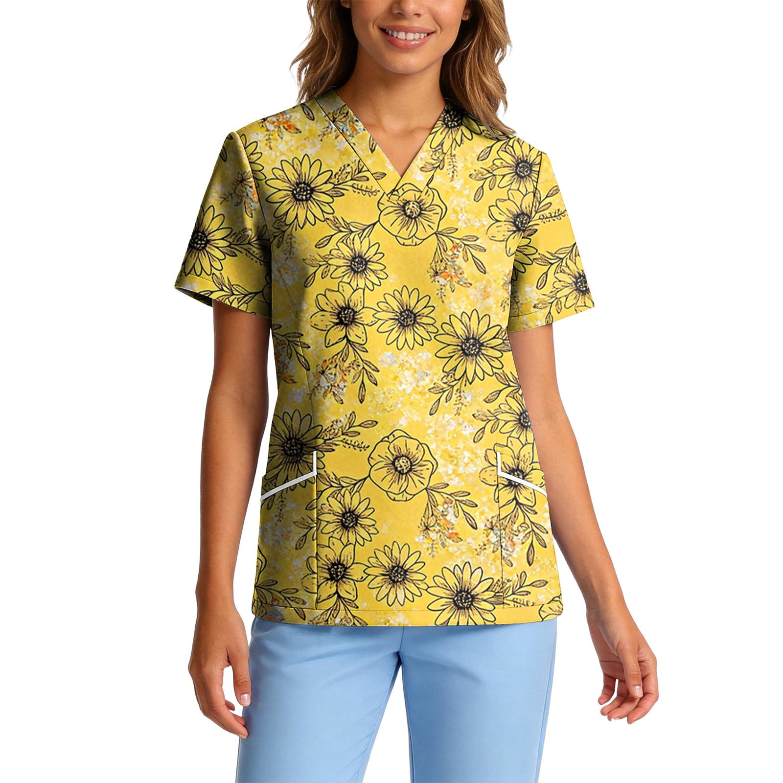 Women s Stretch Quick-Dry V-Neck Short Sleeve Workwear Top with Botanical Floral Print & Pockets XL жовтий
Women s Stretch Quick-Dry V-Neck Short Sleeve Workwear Top with Botanical Floral Print & Pockets XL жовтий