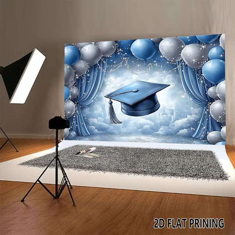 2D Graduation Party Background with Blue Silver Balloons & Mortarboard 47.2x31.5inch/120*80cm
2D Graduation Party Background with Blue Silver Balloons & Mortarboard 47.2x31.5inch/120*80cm