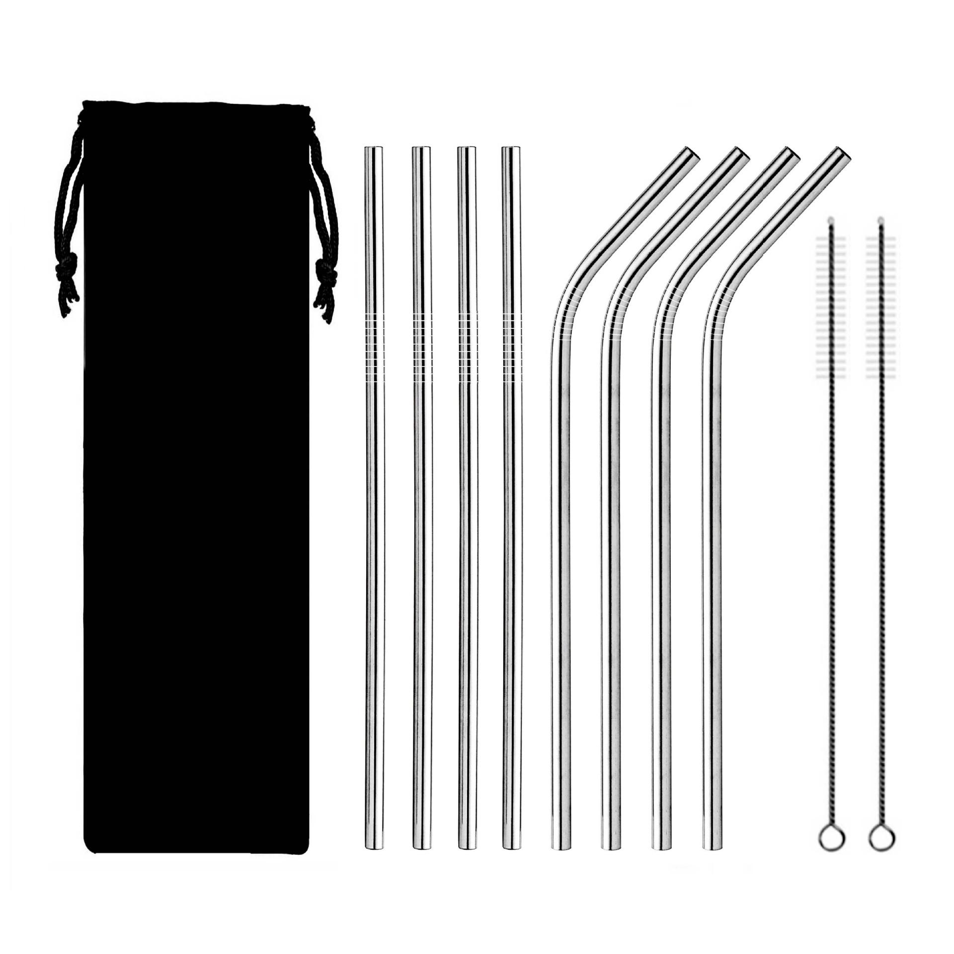 8Pcs Stainless Steel Metal Reusable Straws 8.5 Bent and Straight Drinking Straw with 2pcs Cleaning Brushes Silver
8Pcs Stainless Steel Metal Reusable Straws 8.5 Bent and Straight Drinking Straw with 2pcs Cleaning Brushes Silver