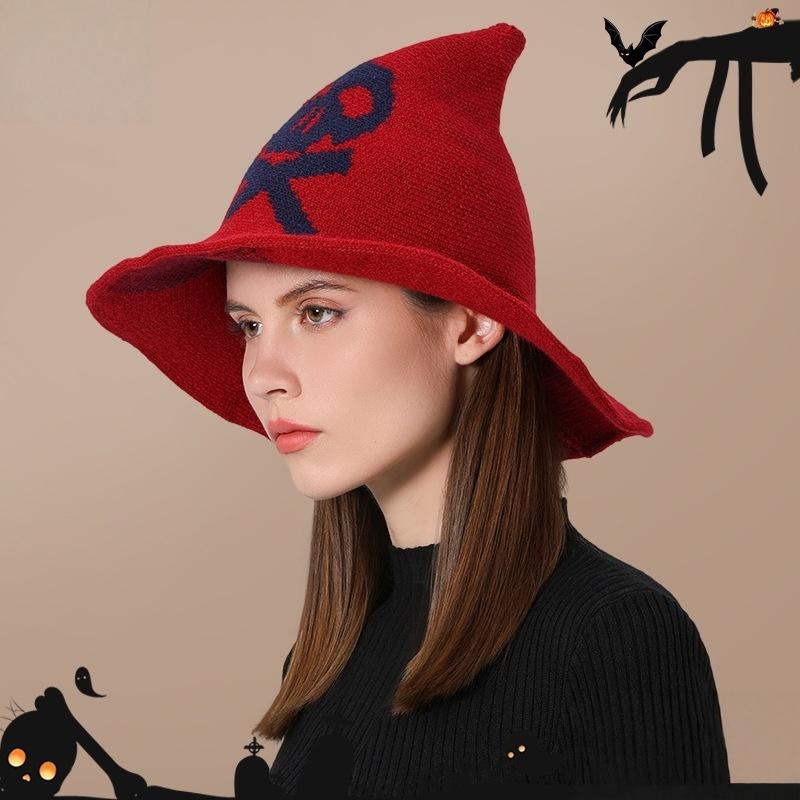 Gothic Spooky Witch Hat Women Knitted Wide Brim Skull Pattern Pointed Hat for Halloween Cosplay Punk Theme Party Holiday Dress U 55-60 красный
Gothic Spooky Witch Hat Women Knitted Wide Brim Skull Pattern Pointed Hat for Halloween Cosplay Punk Theme Party Holiday Dress U 55-60 красный