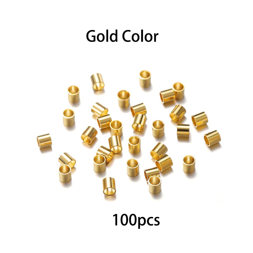 100pcs/pack 1/1.5/2mm Gold Color Stainless Steel Tube Necklace Leather Cord Beads End Beads For DIY Jewelry Making Accessories 2.5mm
100pcs/pack 1/1.5/2mm Gold Color Stainless Steel Tube Necklace Leather Cord Beads End Beads For DIY Jewelry Making Accessories 2.5mm
