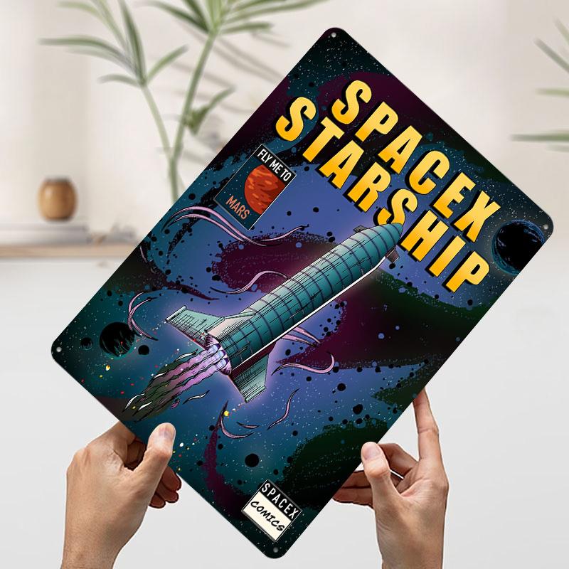 Spacex Starship Comics Tin Plaque Poster Customized Wall Art Retro Vintage Metal Signs for Man Cave Home Decor Wand Deko Items 7.9x11.8In(20x30cm)
Spacex Starship Comics Tin Plaque Poster Customized Wall Art Retro Vintage Metal Signs for Man Cave Home Decor Wand Deko Items 7.9x11.8In(20x30cm)