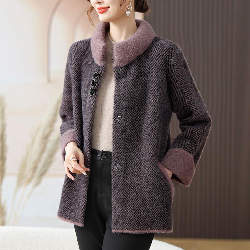 Осенне-зимняя женская куртка из норкового флиса, толстая теплая вязаная плюшевая кофта-кардиган, короткий вязаный кардиган, топ 3XL темно-фиолетового
Осенне-зимняя женская куртка из норкового флиса, толстая теплая вязаная плюшевая кофта-кардиган, короткий вязаный кардиган, топ 3XL темно-фиолетового