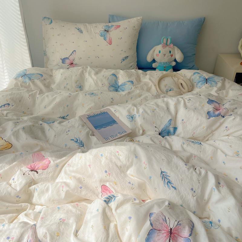 Korean Style Cute Bedding Set For Girls Bed Linen New Skin Friendly Fresh Flora Printed Washed Cotton Duvet Cover Set 150x200 3pcs
Korean Style Cute Bedding Set For Girls Bed Linen New Skin Friendly Fresh Flora Printed Washed Cotton Duvet Cover Set 150x200 3pcs