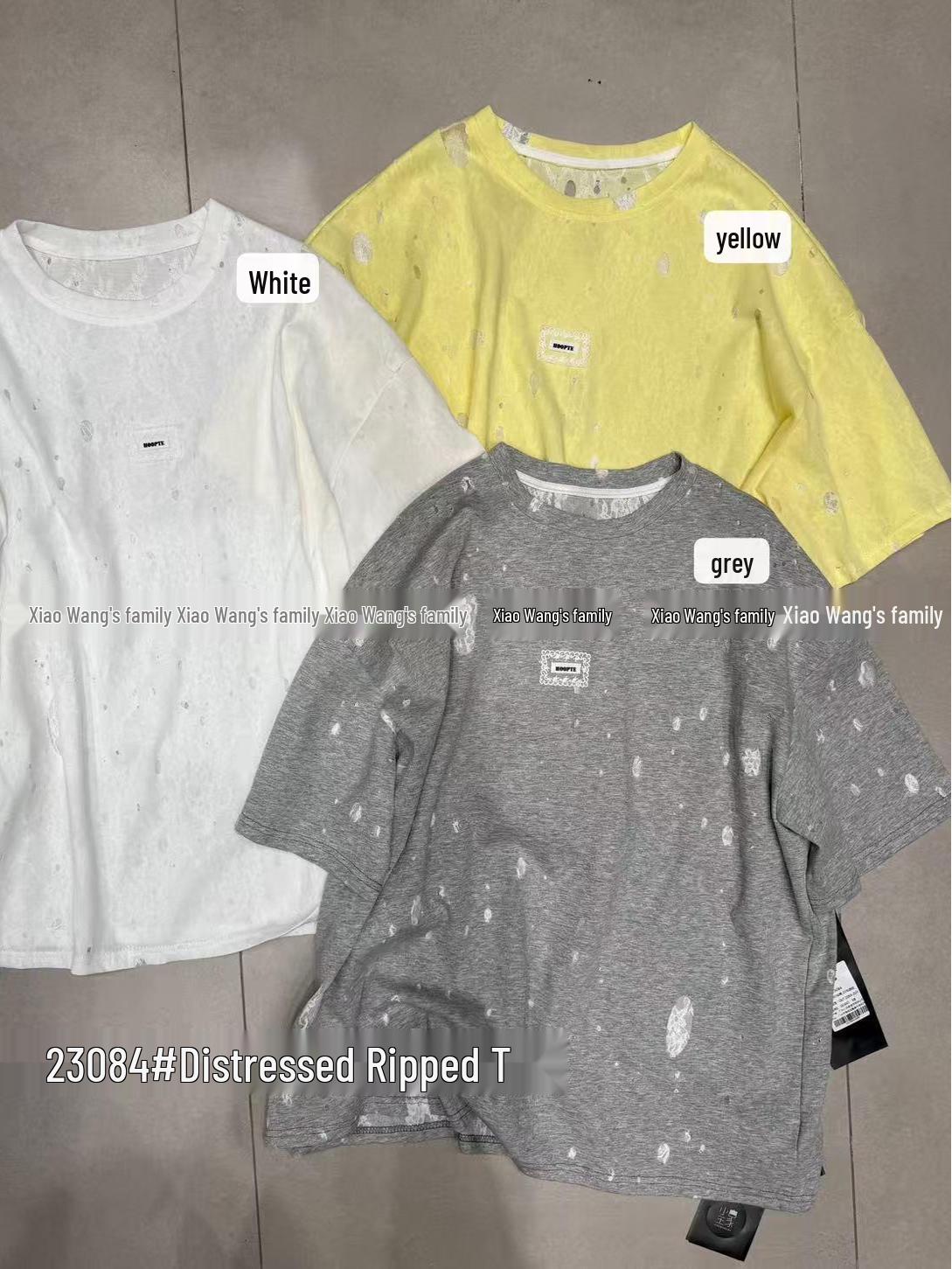 Xiao Wang s 2023 Spring/Summer Korean Plus Size Casual Lace Ripped Short Sleeve T-shirt One Size
Xiao Wang s 2023 Spring/Summer Korean Plus Size Casual Lace Ripped Short Sleeve T-shirt One Size