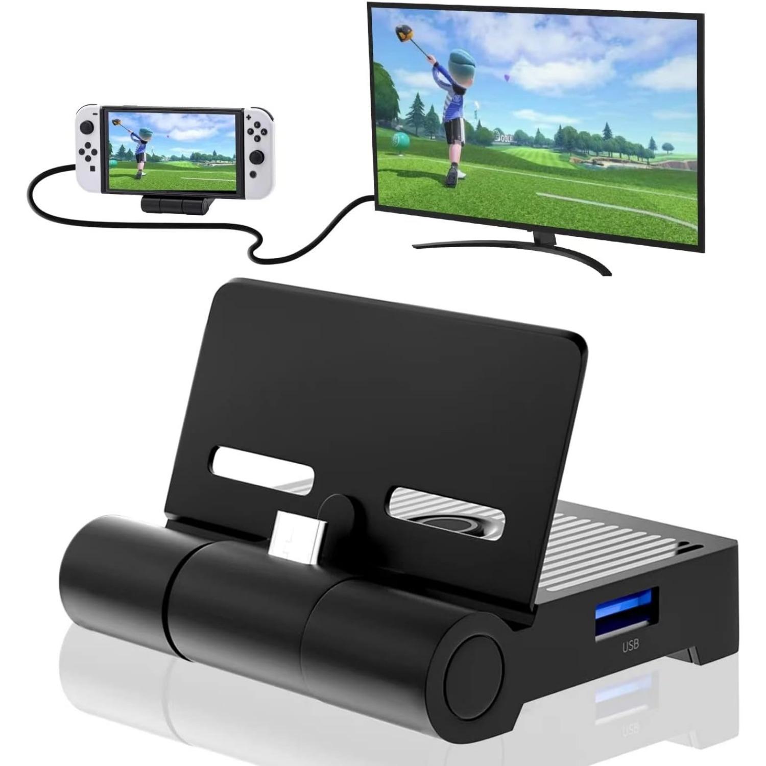 Зарядная док-станция с портом HDMI, зарядная база, сменная док-станция для телевизора, складной адаптер 4K HDMI с USB 3.0 и портом питания Type C для коммутатора 7.5*7*1.7cm чёрный
Зарядная док-станция с портом HDMI, зарядная база, сменная док-станция для телевизора, складной адаптер 4K HDMI с USB 3.0 и портом питания Type C для коммутатора 7.5*7*1.7cm чёрный